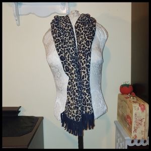Reversible Leopard Print Fleece Scarf